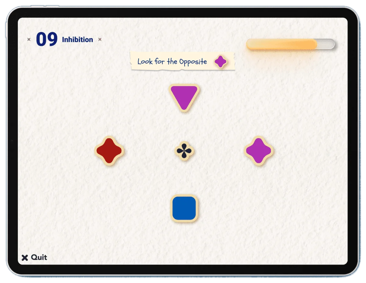 Inhibition task screen